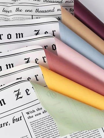 Colored Back Newspaper Waterproof Wrapping Paper