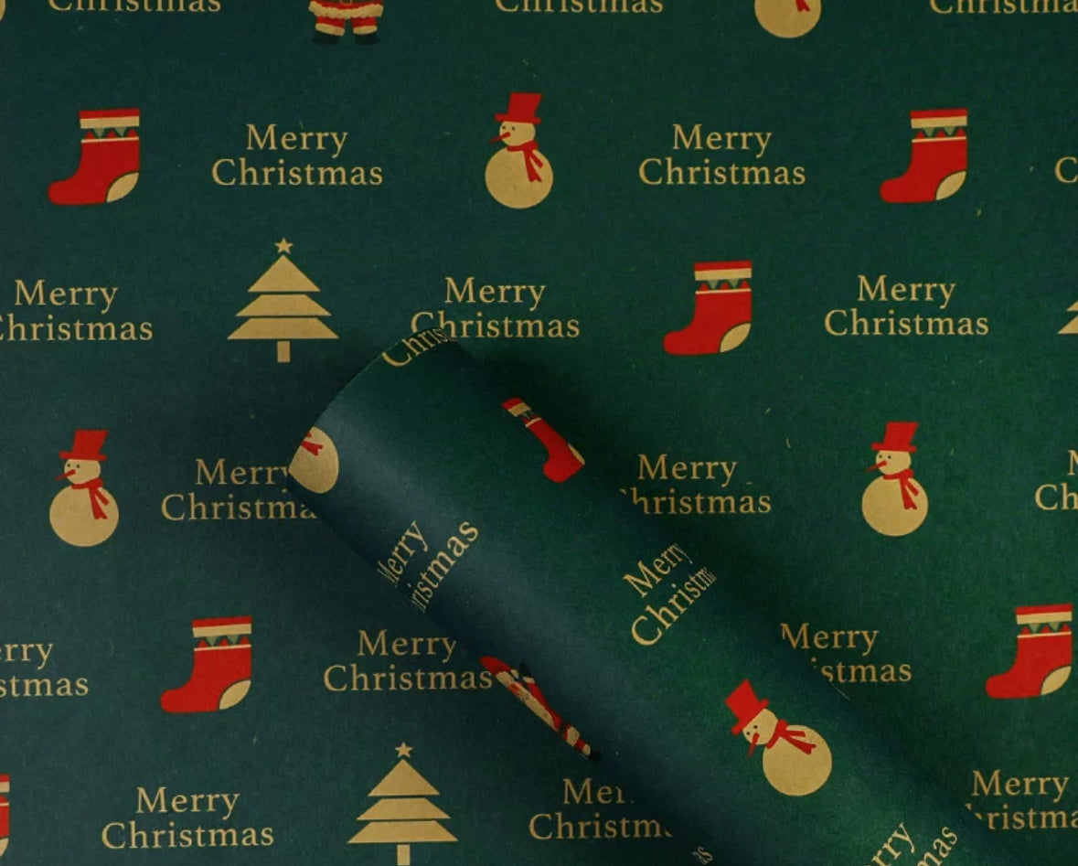 Santa Clause Kraft Wrapping Paper