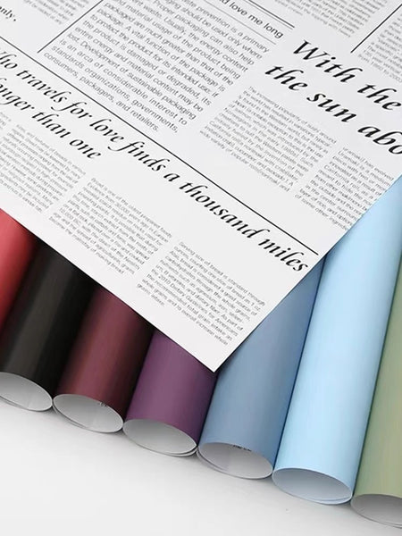 Colored Back Newspaper Waterproof Wrapping Paper