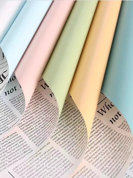 Colored Back Newspaper Waterproof Wrapping Paper