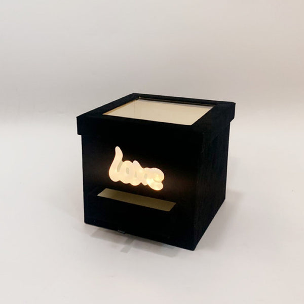 Velvet Box with LED LOVE and drawer