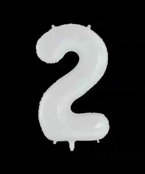 WHITE 32 inch Numbers Balloon