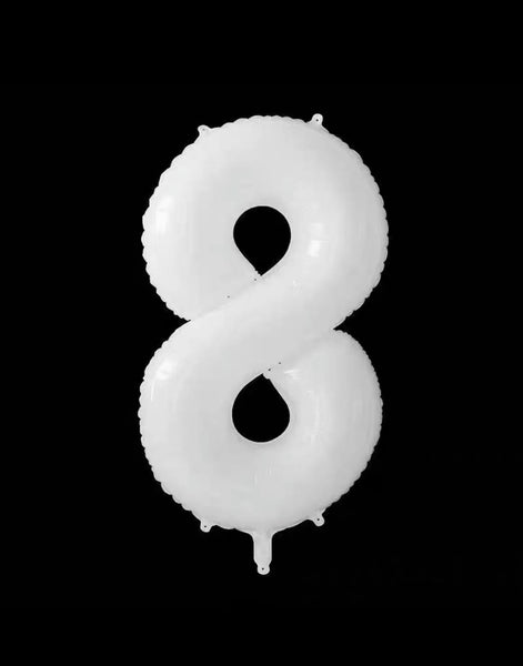 WHITE 32 inch Numbers Balloon