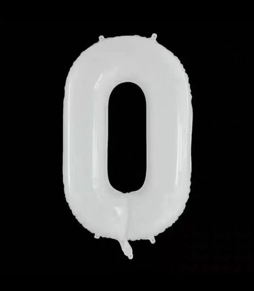 WHITE 32 inch Numbers Balloon