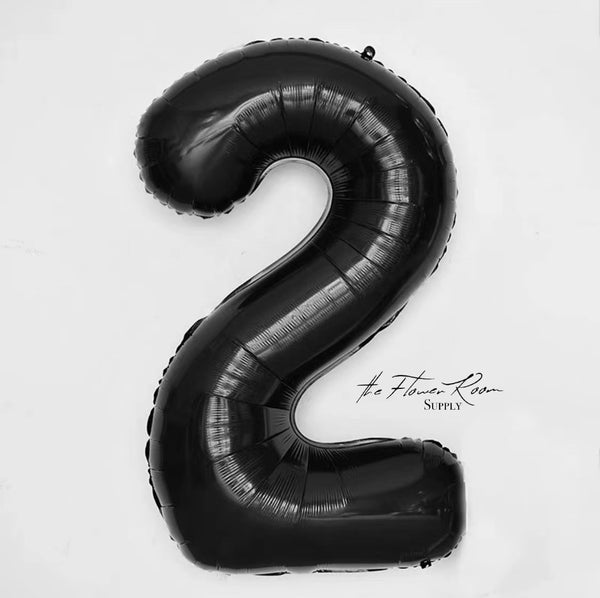 BLACK 32 inch Numbers Balloon