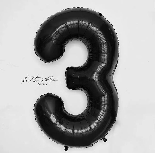 BLACK 32 inch Numbers Balloon