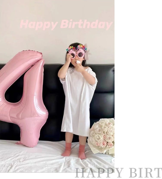 PINK 32 inch Numbers Balloon