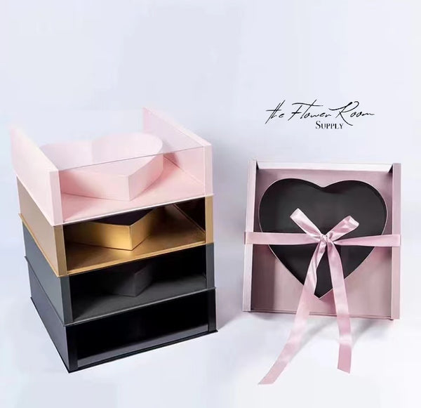 Chloe - Extra Large Heart Square Acrylic Box