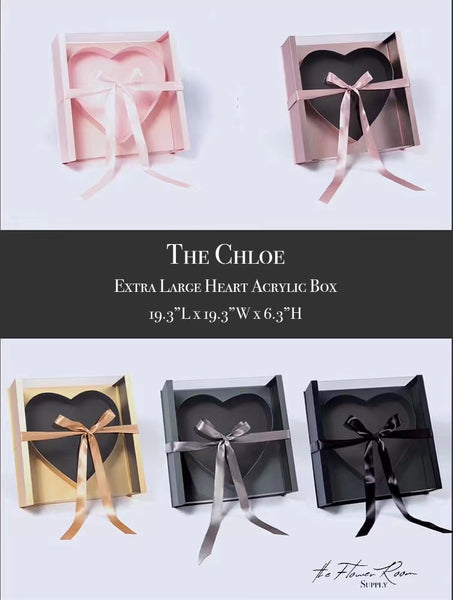 Chloe - Extra Large Heart Square Acrylic Box